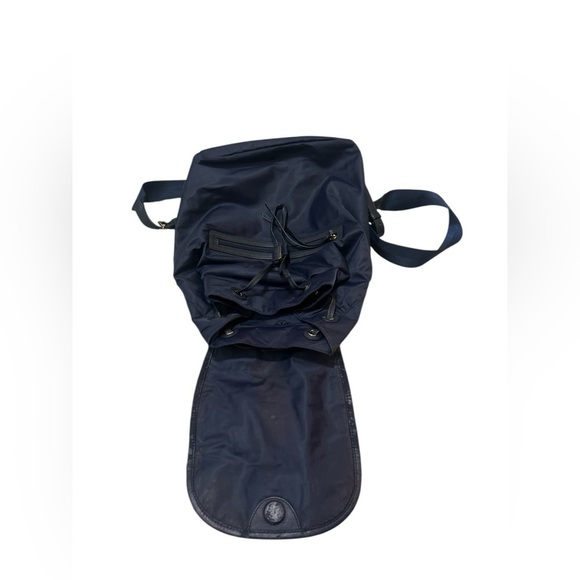 Tory Burch Slouchy Leather Trim Nylon Canvas Travel Backpack - Picture 3 of 8